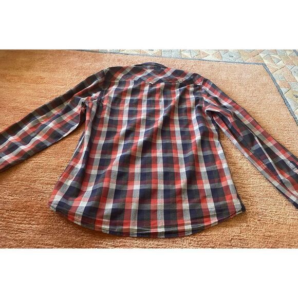 Buffalo Jeans Shirt Mens Size L Cotton Red Plaid Long Sleeve Button Up - Picture 10 of 10